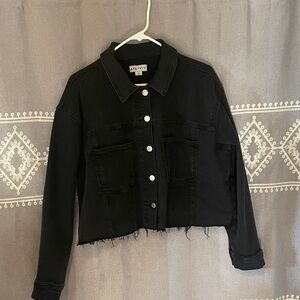 Ava & Viv Black Cropped Jean Jacket